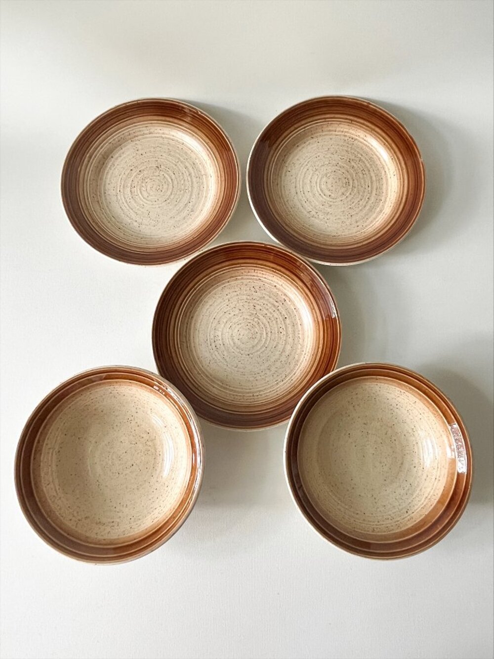Set 5 Vintage Churchill Stonecast Homespun Cottage Plates Bowls England Rustic